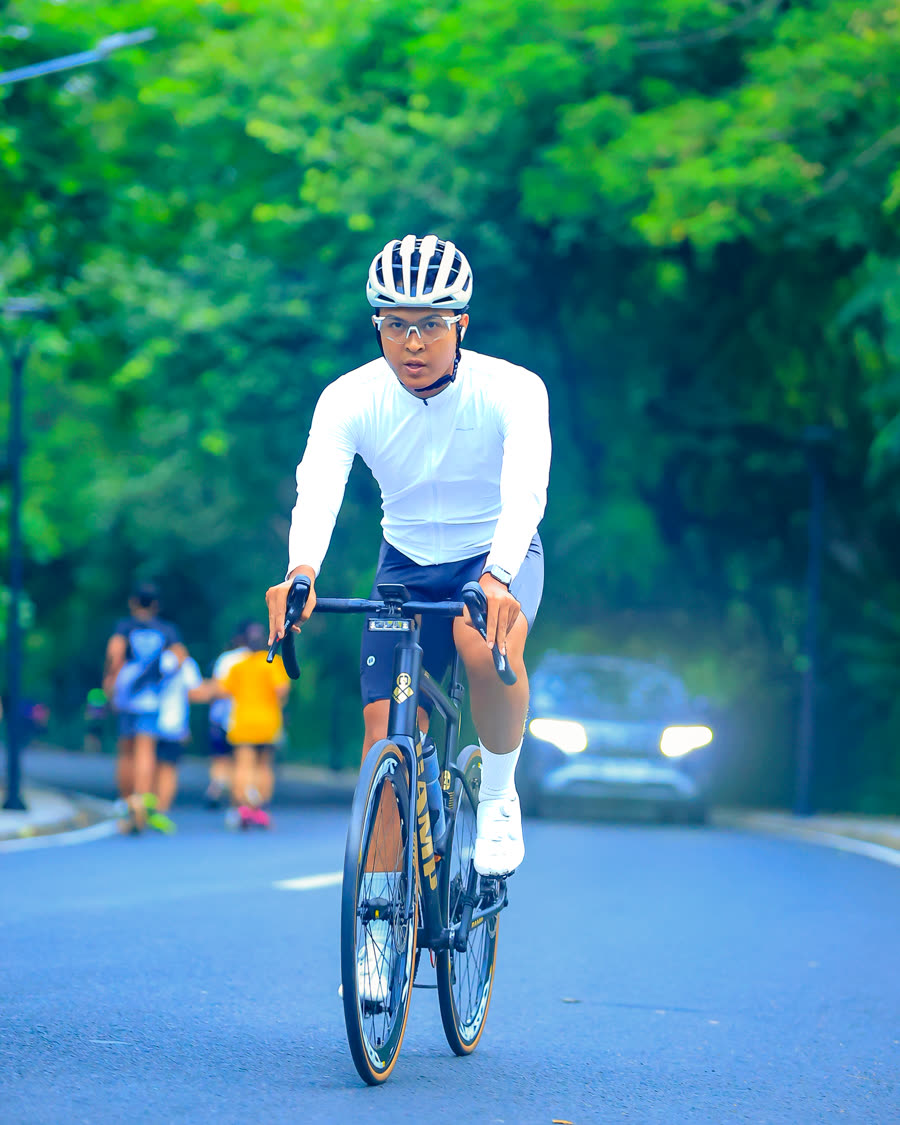Riding out of the saddle on a morning road ride